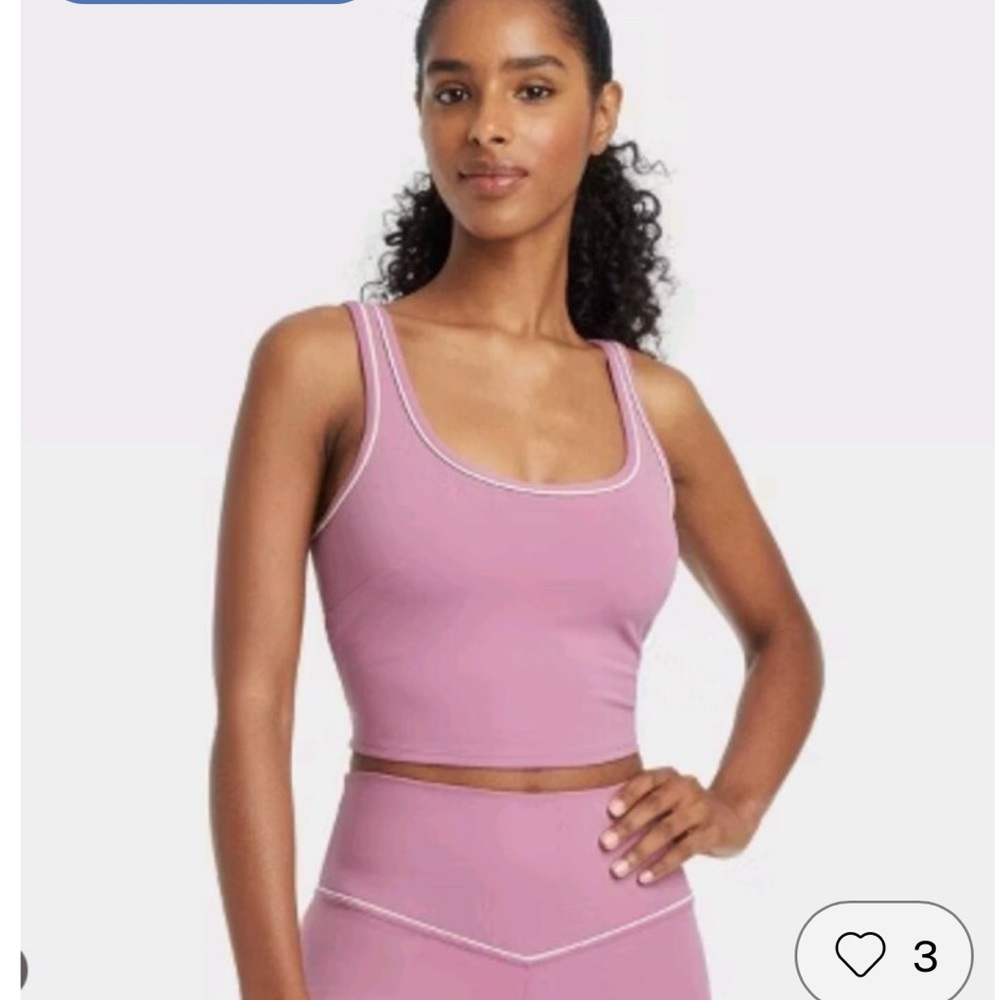 Workout Tank with Built in Bra - Joylab Pink Mauve Tank Top